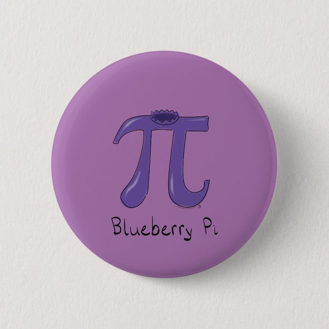 Blueberry Pi Cute Math Pi Day Button Pin (Front)