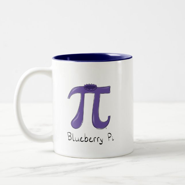 Blueberry Pi Cute Math Pi Day Coffee Mug (Left)