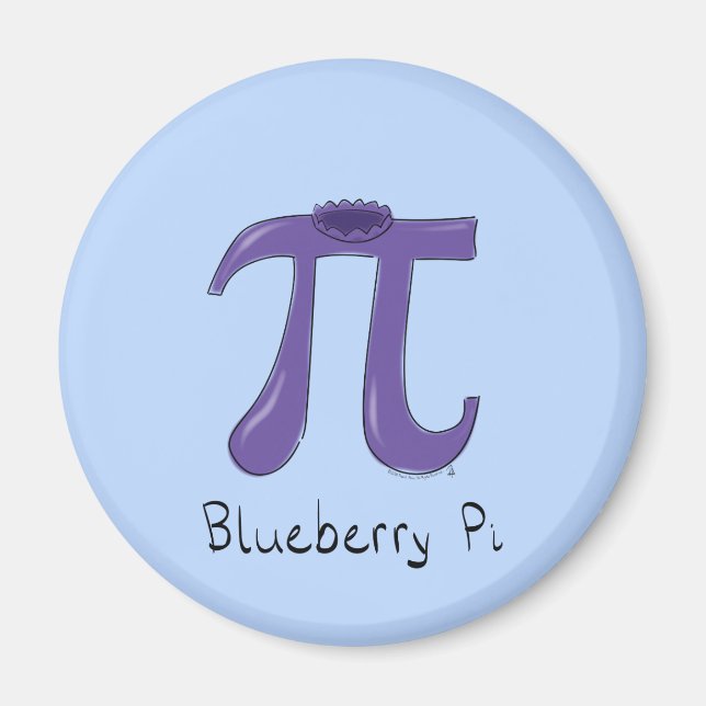 Blueberry Pi Cute Math Pi Day Magnet (Front)