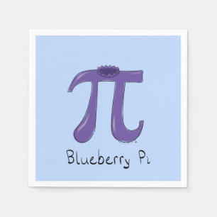 Blueberry Pi Cute Math Pi Day Party Napkins