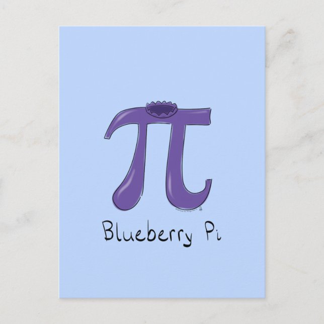 Blueberry Pi Cute Math Pi Day Postcard (Front)