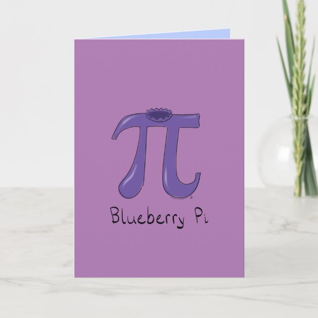 Blueberry Pi Symbol Cute Math Teacher Card (Front)