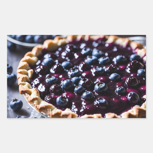 Blueberry Pie Rectangular Sticker (Front)