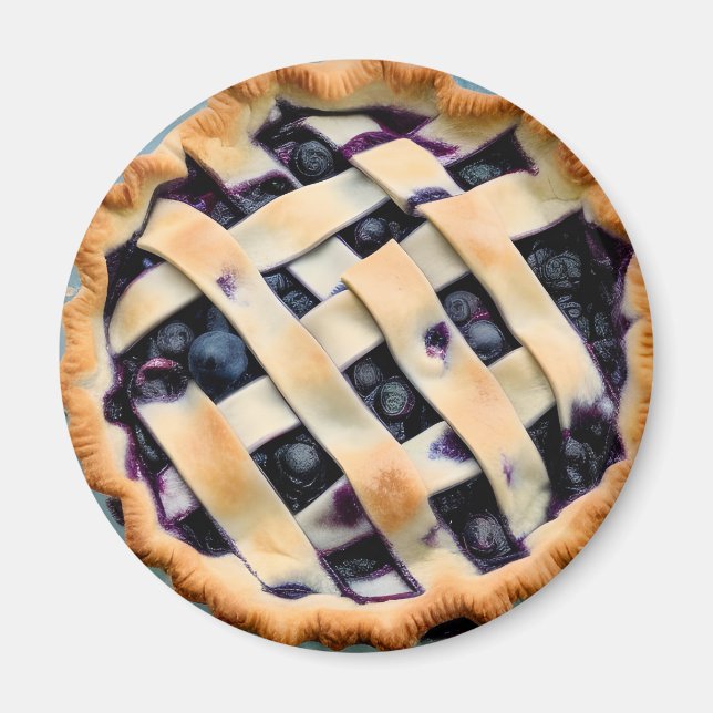 Blueberry Pie with Fancy Crust Magnet (Front)