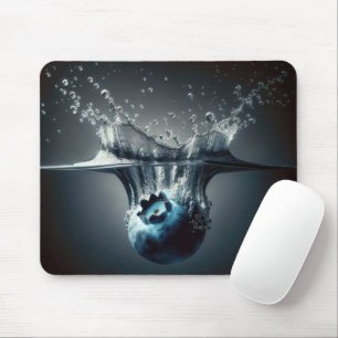 Blueberry Plunging Into Water Mouse Pad