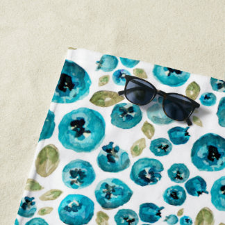 Blueberry Print Beach Towel