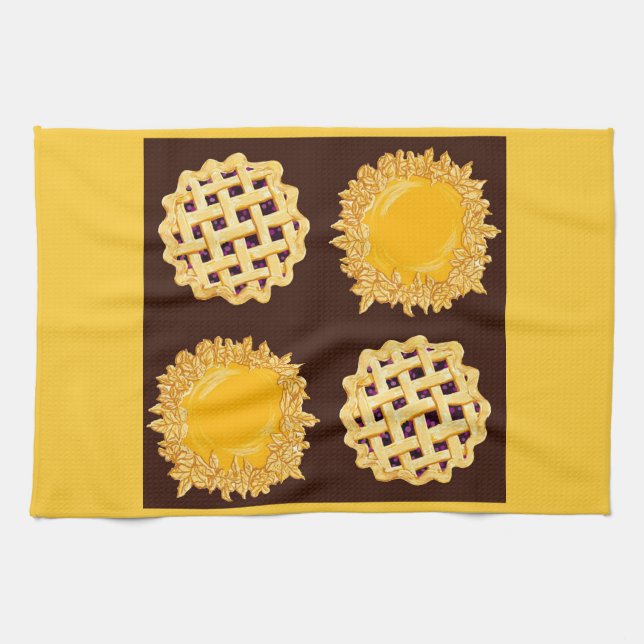 blueberry & pumpkin pies kitchen towel (Horizontal)