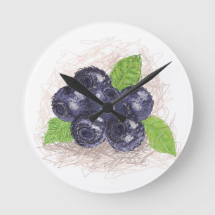 blueberry round clock