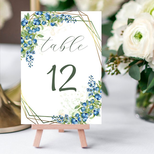 Blueberry Rustic Wedding Table Number (Creator Uploaded)