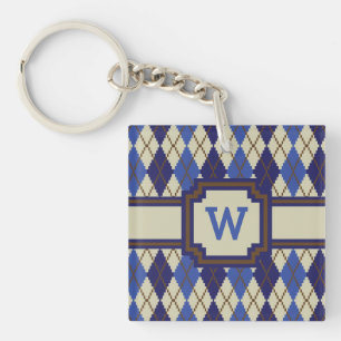 Blueberry Scone Argyle Acrylic Keychain