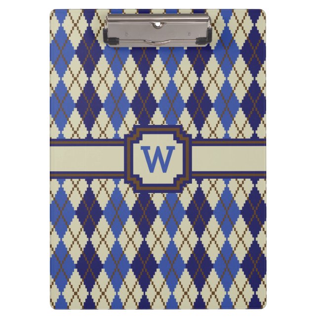 Blueberry Scone Argyle Clipboard (Front)