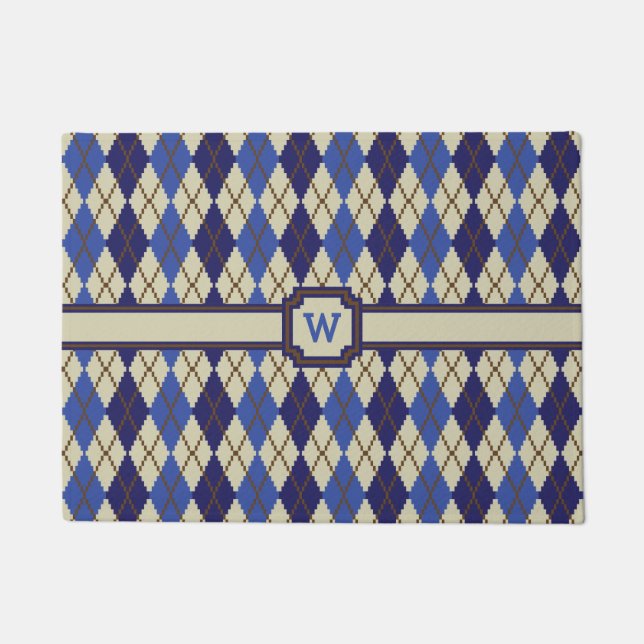 Blueberry Scone Argyle Doormat (Front)