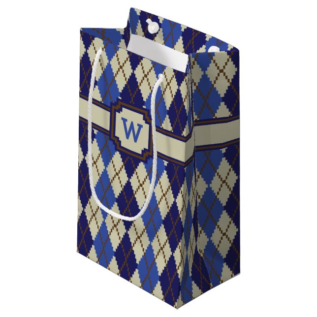 Blueberry Scone Argyle Gift Bag (Front Angled)