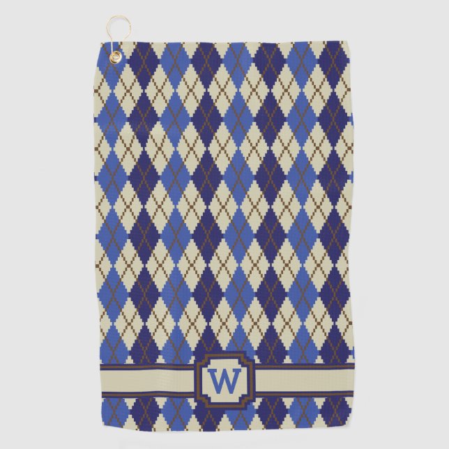 Blueberry Scone Argyle Golf Towel (Front)