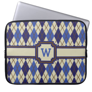 Blueberry Scone Argyle Laptop Sleeve