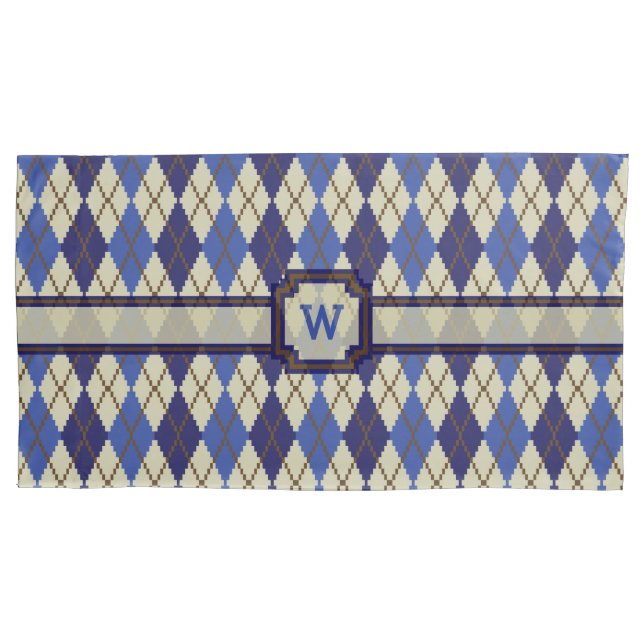 Blueberry Scone Argyle Pillow Case (Front)
