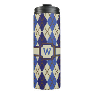 Blueberry Scone Argyle Thermal Tumbler