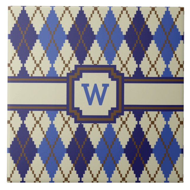Blueberry Scone Argyle Tile (Front)