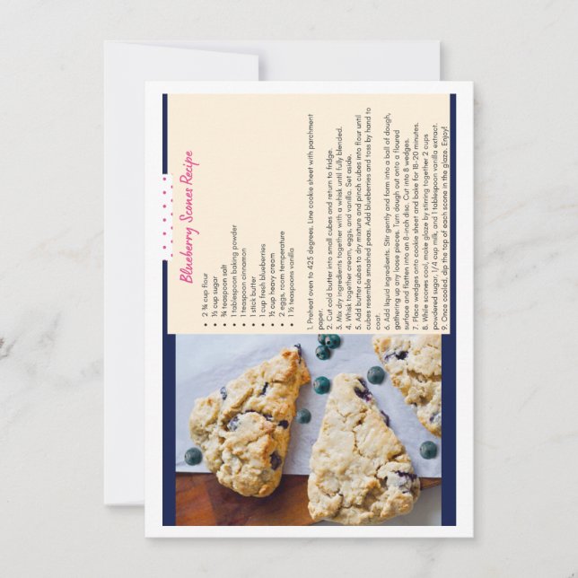 Blueberry Scones Blank Card (Front)