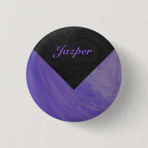Blueberry Smear and Black Monogram 3 Cm Round Badge