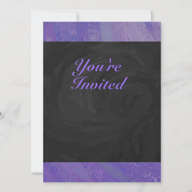 Blueberry Smear and Black Monogram Invitation (Front)