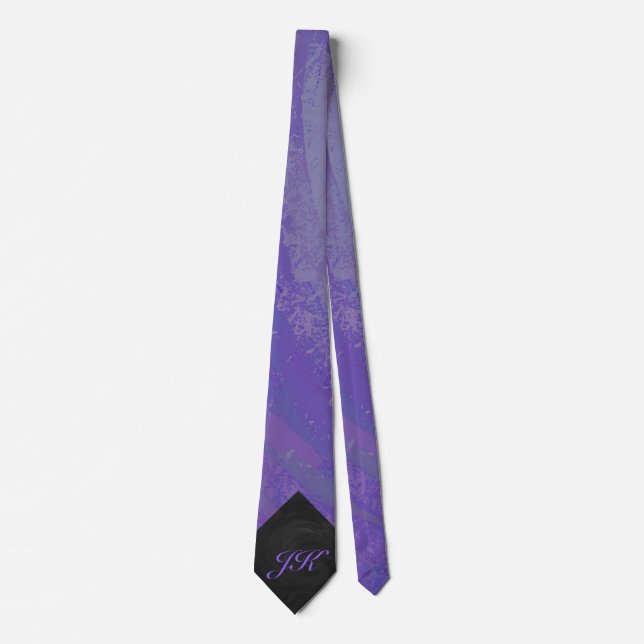 Blueberry Smear and Black Monogram Tie (Front)