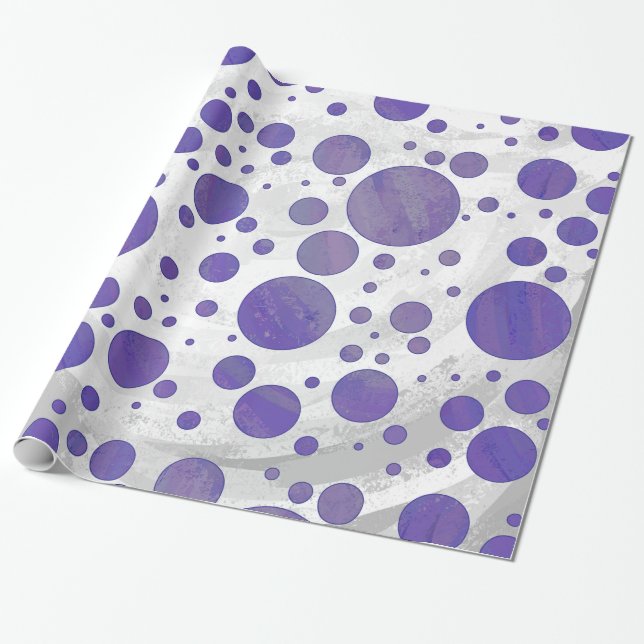 Blueberry Smear Polka Dot Wrapping Paper (Unrolled)