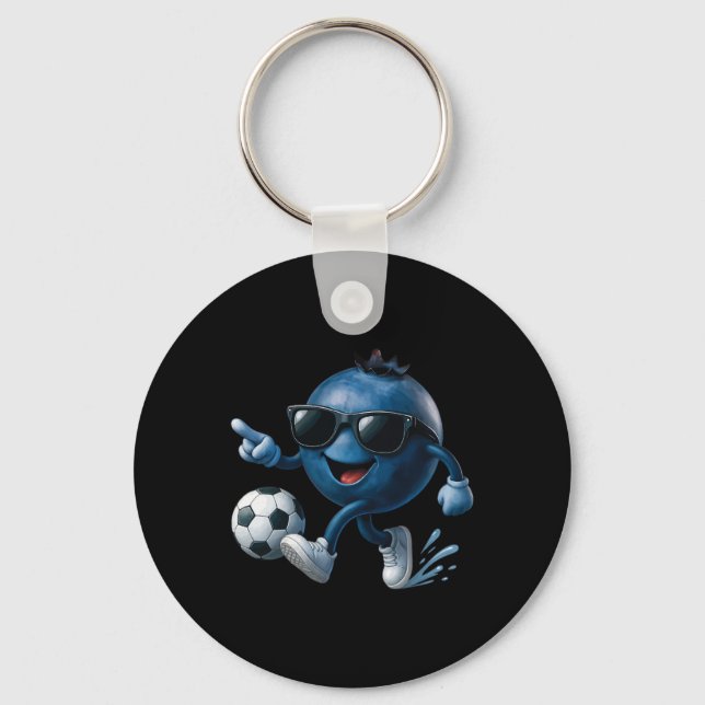Blueberry Soccer  Key Ring (Front)