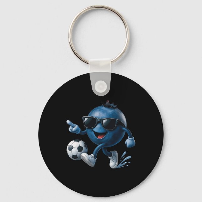 Blueberry Soccer Premium  Key Ring (Front)