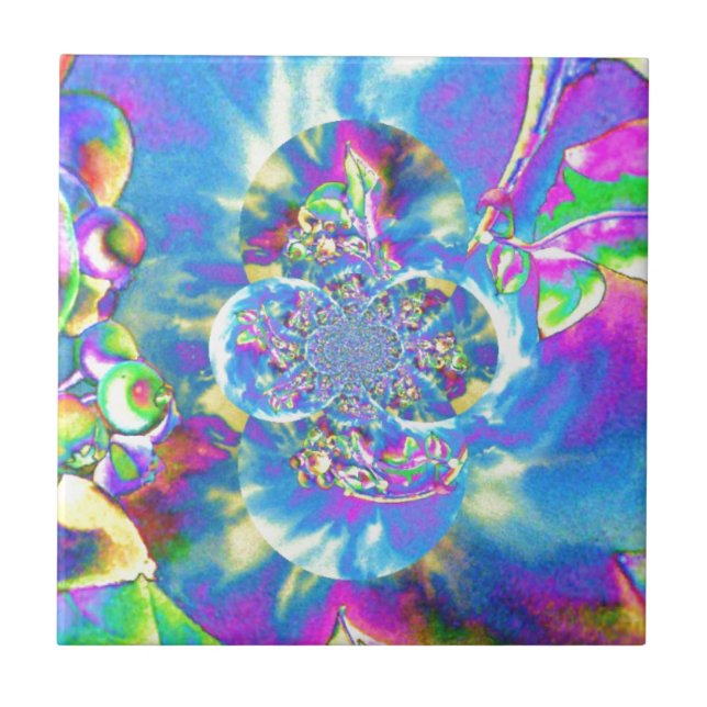 Blueberry  solar mandala tile (Front)