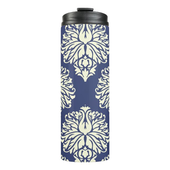 Blueberry Southern Cottage Damask Thermal Tumbler (Front)