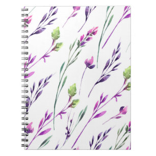 Blueberry Stems Watercolor Spiral Notebook
