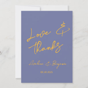 Blueberry Sunshine Typography Wedding Thank You Card