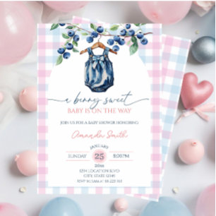 Blueberry sweet baby Girl baby shower Invitation