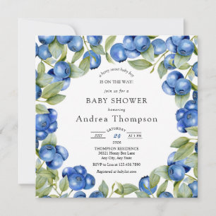 Blueberry   Sweet Baby Shower Invitation