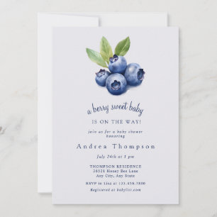 Blueberry   Sweet Baby Shower Invitation