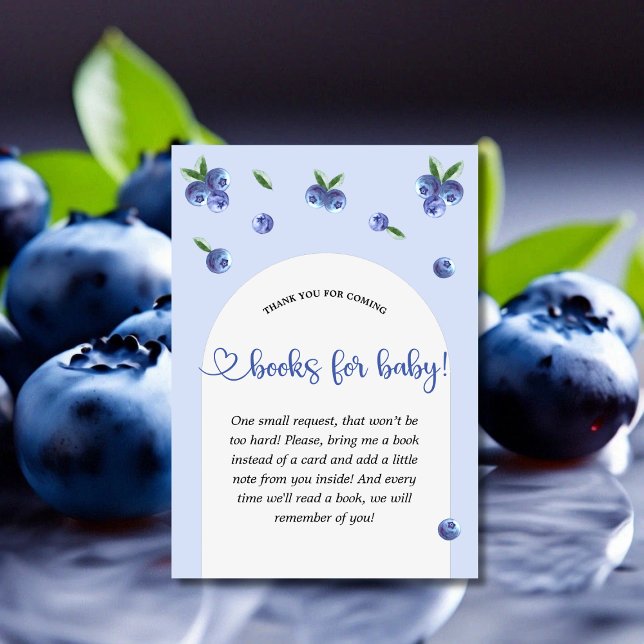 Blueberry Sweet Boy Baby Shower Books for Baby  Enclosure Card (Blueberry Sweet Boy Baby Shower Books for Baby Enclosure Card)