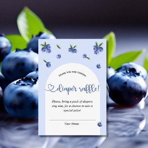 Blueberry Sweet Boy Baby Shower Diaper Raffle  Enclosure Card