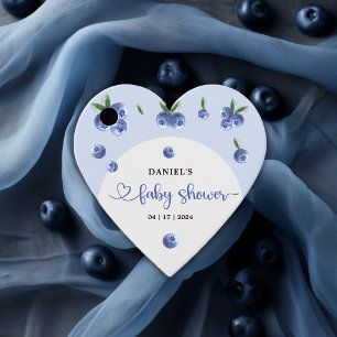 Blueberry Sweet Watercolor Boy Baby Shower Favour Tags