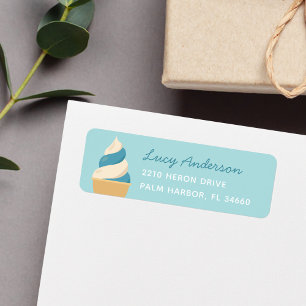 Blueberry Swirl Ice Cream Return Address Label