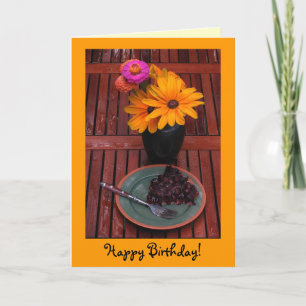 Blueberry Tart & Flowers Birthday Card