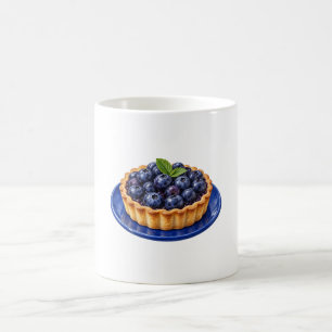 Blueberry Tart on a Blue Plate Coffee Mug
