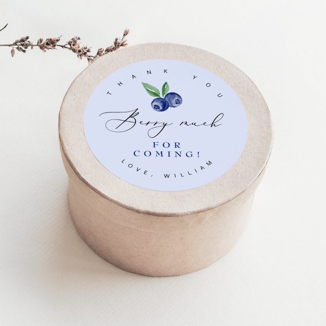 Blueberry Thank you berry much for coming Classic Round Sticker (Creator Uploaded)