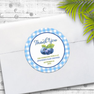 Blueberry Theme Baby Shower Thank You Classic Round Sticker