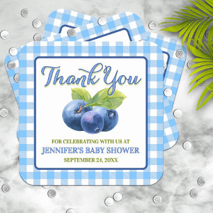 Blueberry Theme Baby Shower Thank You Square Sticker