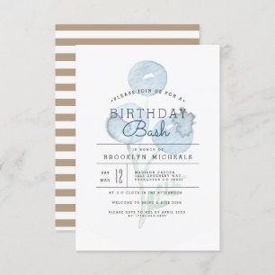 Blueberry Trio   Berry Watercolor Birthday Bash Invitation