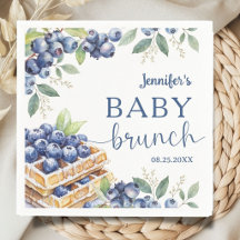 Blueberry Waffle Boy Baby Shower Brunch Paper