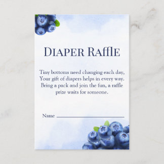 Blueberry Watercolor Diaper Raffle Ticket Insert