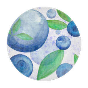 Blueberry watercolor fruit berries cutting board