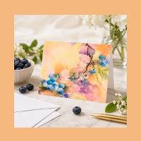 Blueberry Watercolor Greeting Card — Hand-Painted